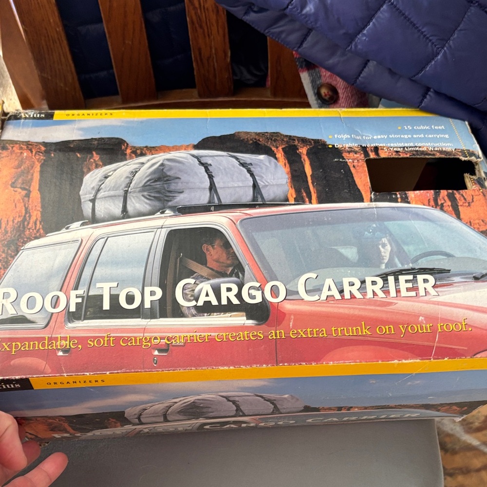 Durable Roof Top Cargo Carrier - Black and Gray
